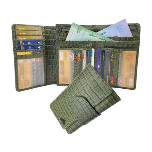 Women's Multi-Color Trifold Leather Wallet  # 1077