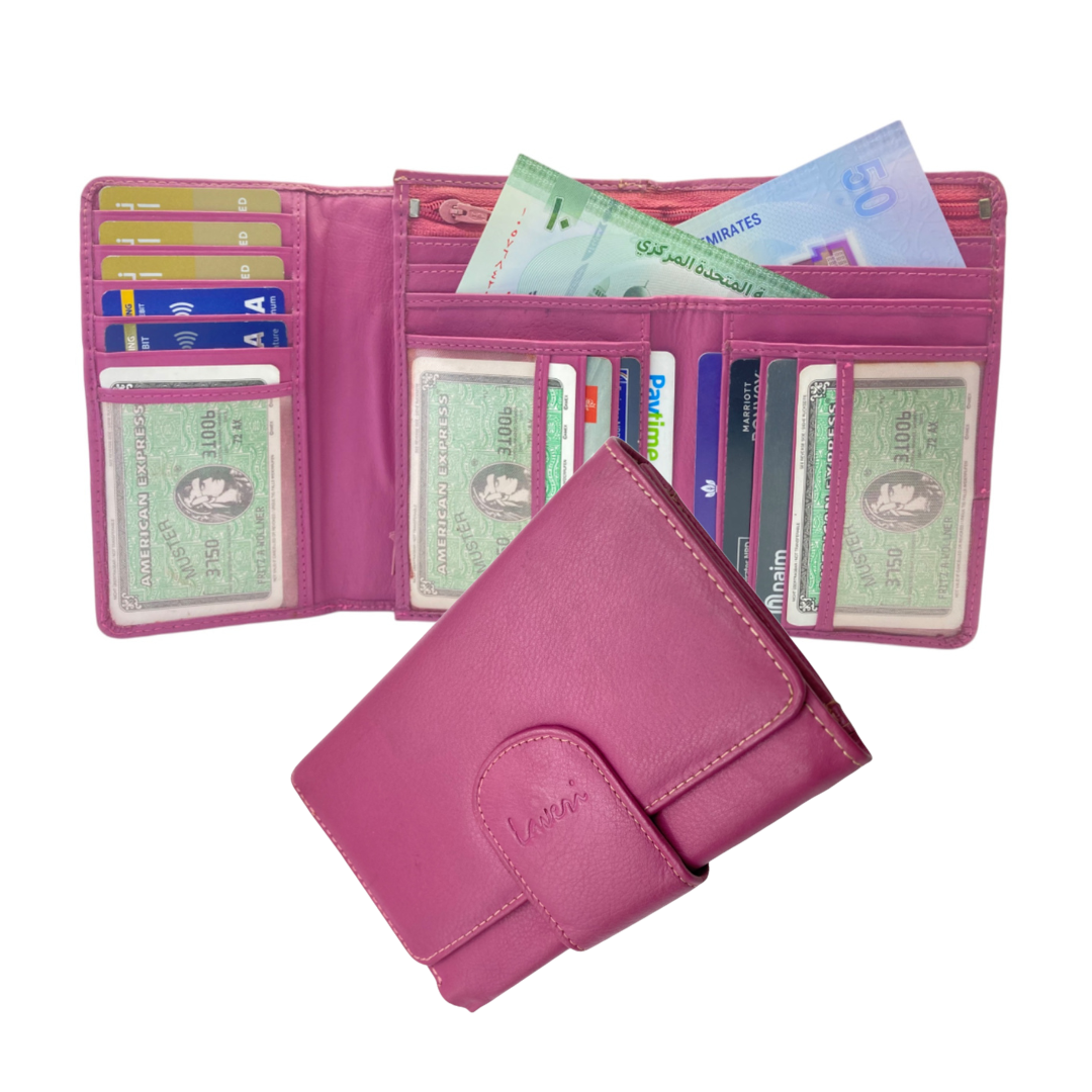 Women's Multi-Color Trifold Leather Wallet  # 1077