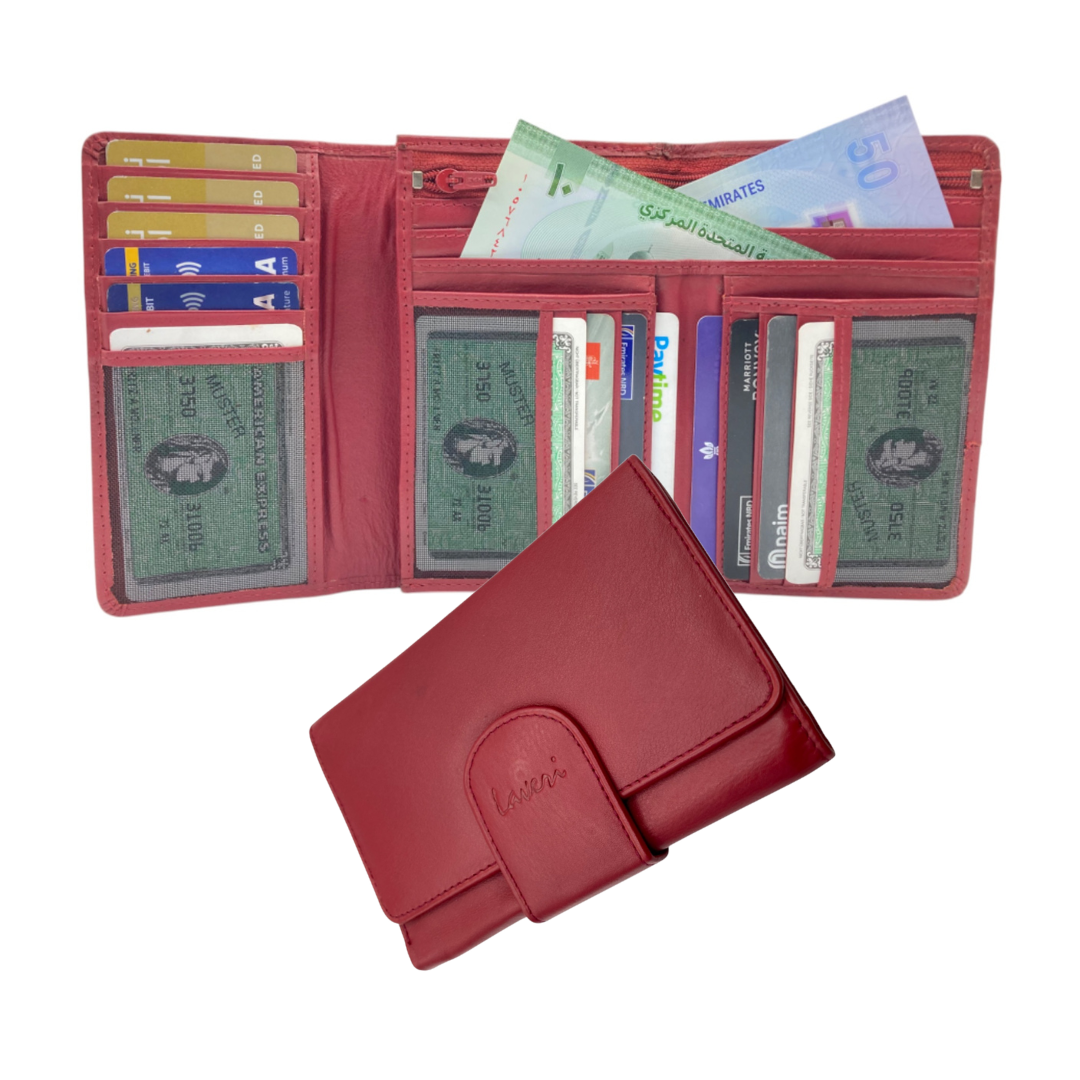 Women's Multi-Color Trifold Leather Wallet  # 1077