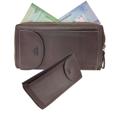 Women's Multipurpose Full Zip Phone Purse Bag with Shoulder Strap # 4570