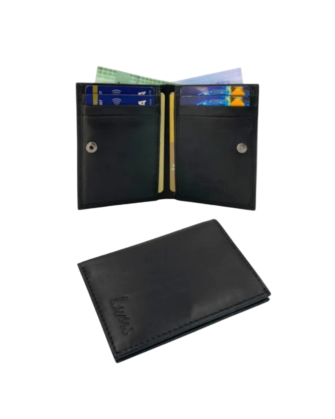 Slim Bifold Inside Button Card & Cash Wallet # RFID 1977L
