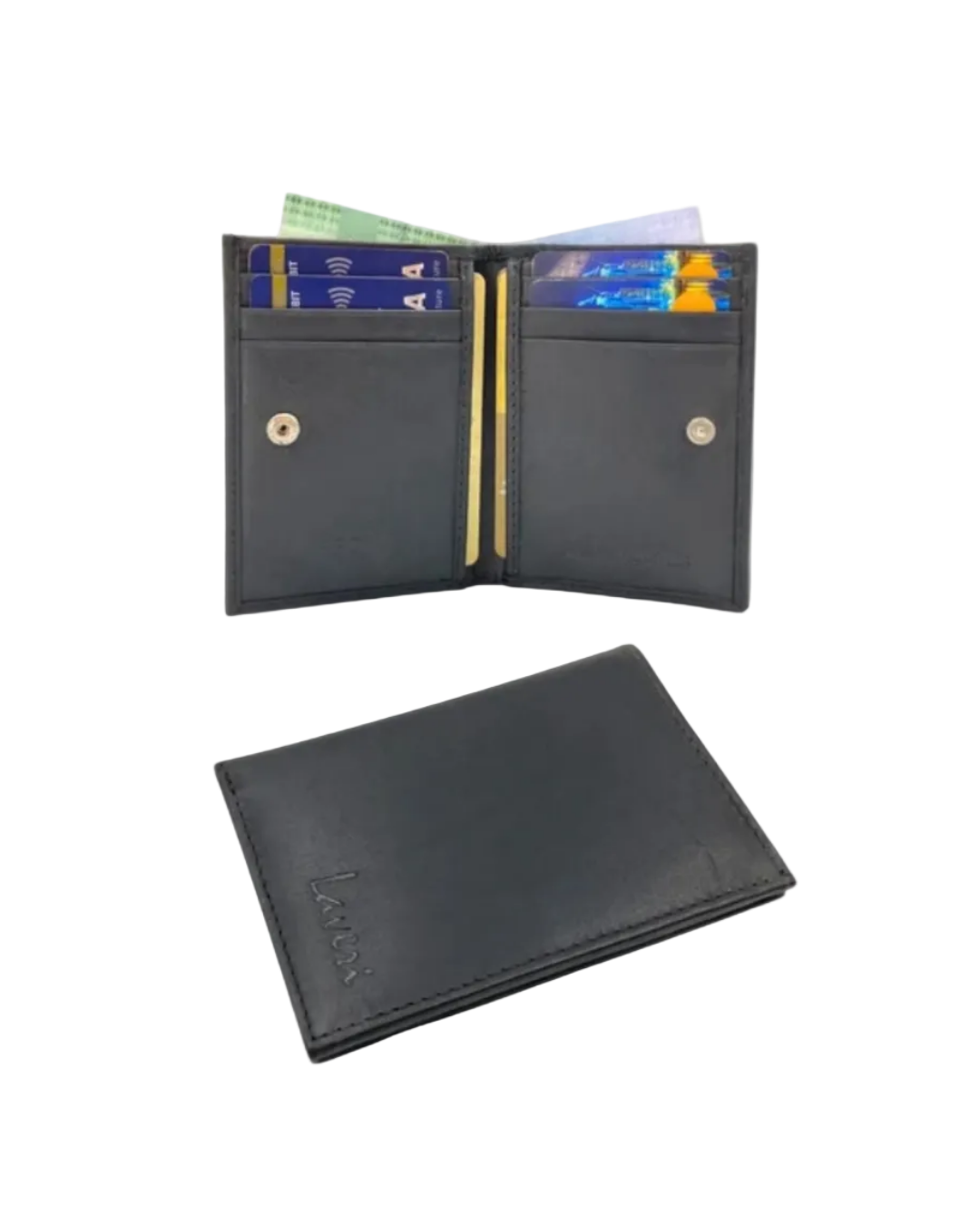 Slim Bifold Inside Button Card & Cash Wallet # RFID 1977L