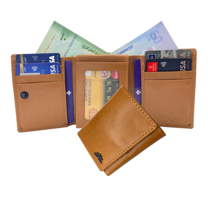 Trifold Wallet RFID Slim 10CC Doble Stitch # 1159 [Button]