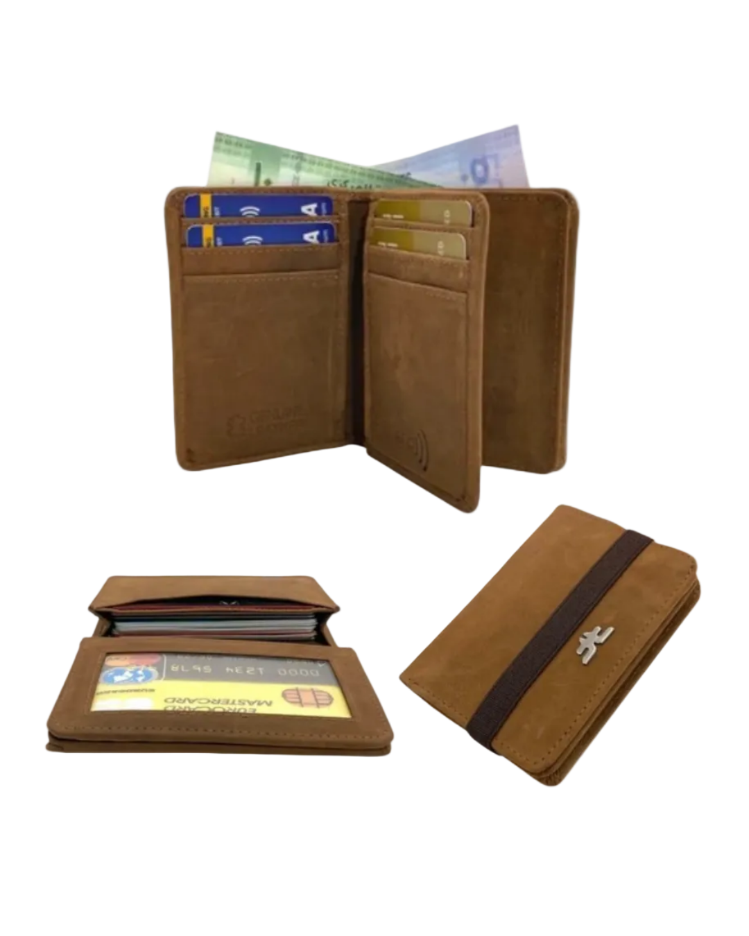 Compact Credit Cards & Cash Wallet With RFID # 4193A [ELASTIC]