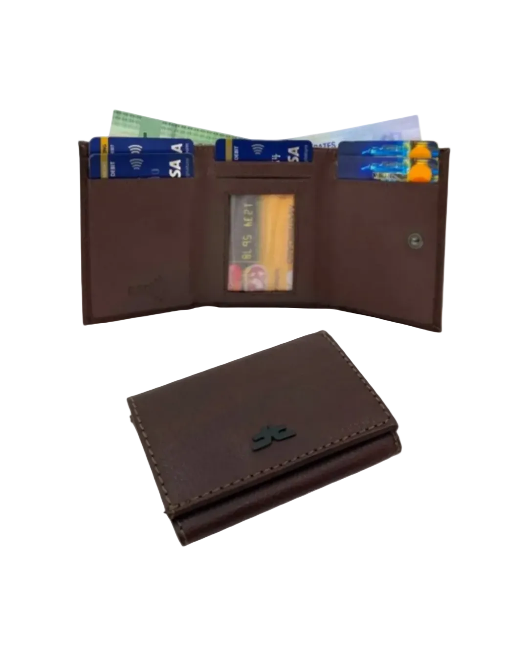 RFID Compact Trifold Cards & Cash Wallet #  1891 Button