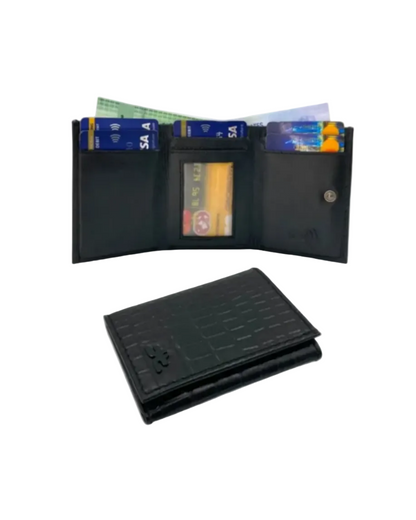 RFID Compact Trifold Cards & Cash Wallet #  1891 Button