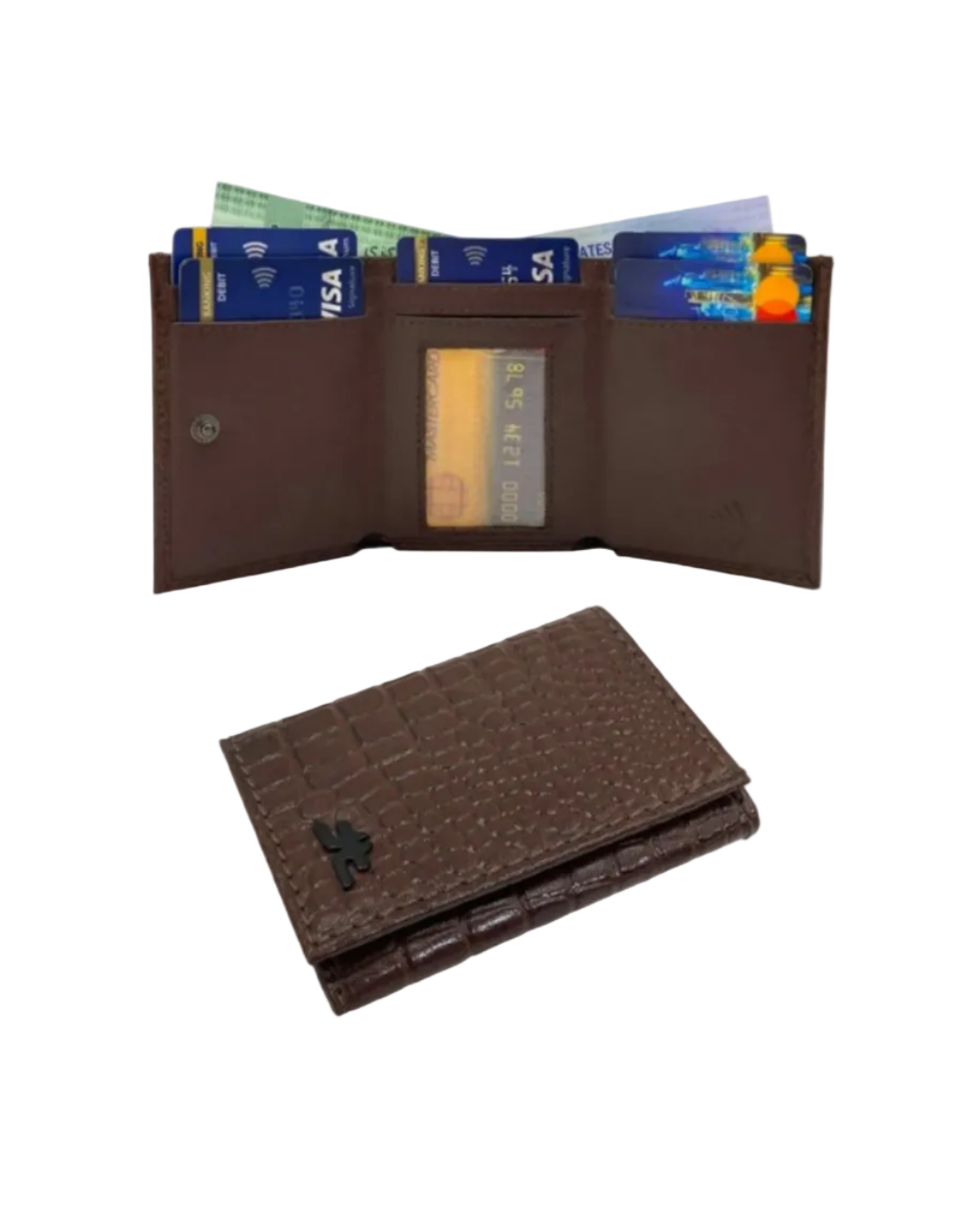 RFID Compact Trifold Cards & Cash Wallet #  1891 Button
