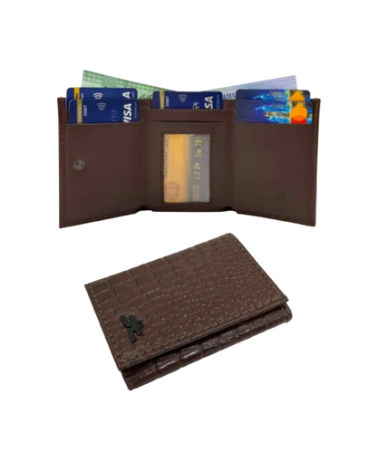 RFID Compact Trifold Cards & Cash Wallet #  1891 Button