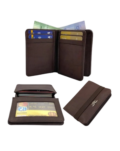 Compact Credit Cards & Cash Wallet With RFID # 4193A [ELASTIC]