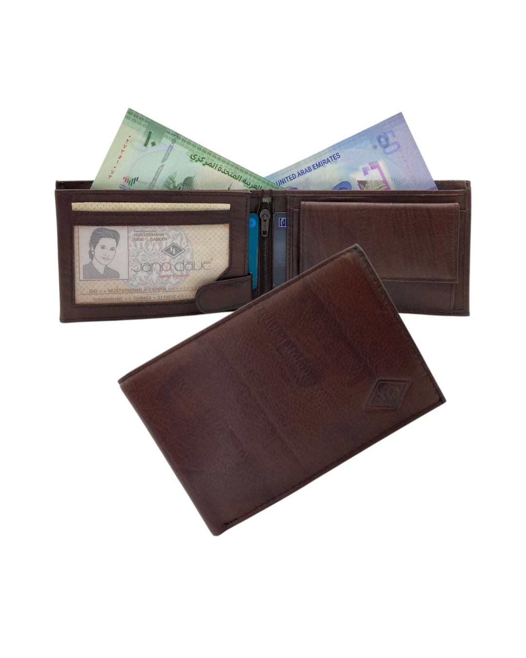 Top Grain Napa Leather Card & Coin Billfold Wallet # JD-1012
