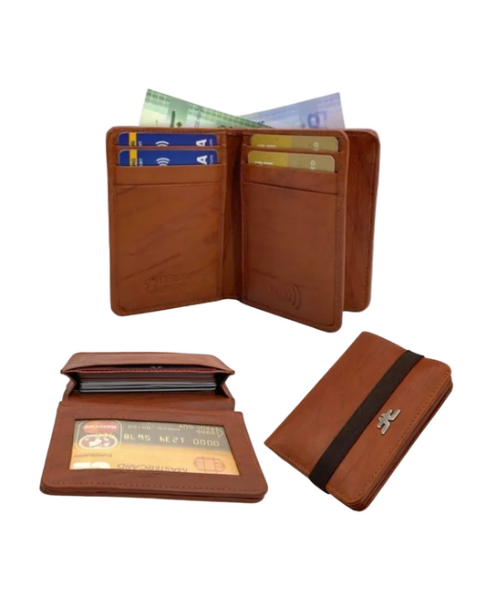 Compact Credit Cards & Cash Wallet With RFID # 4193A [ELASTIC]