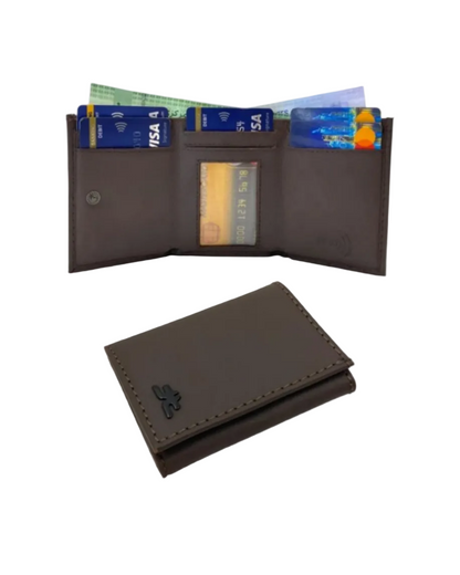RFID Compact Trifold Cards & Cash Wallet #  1891 Button