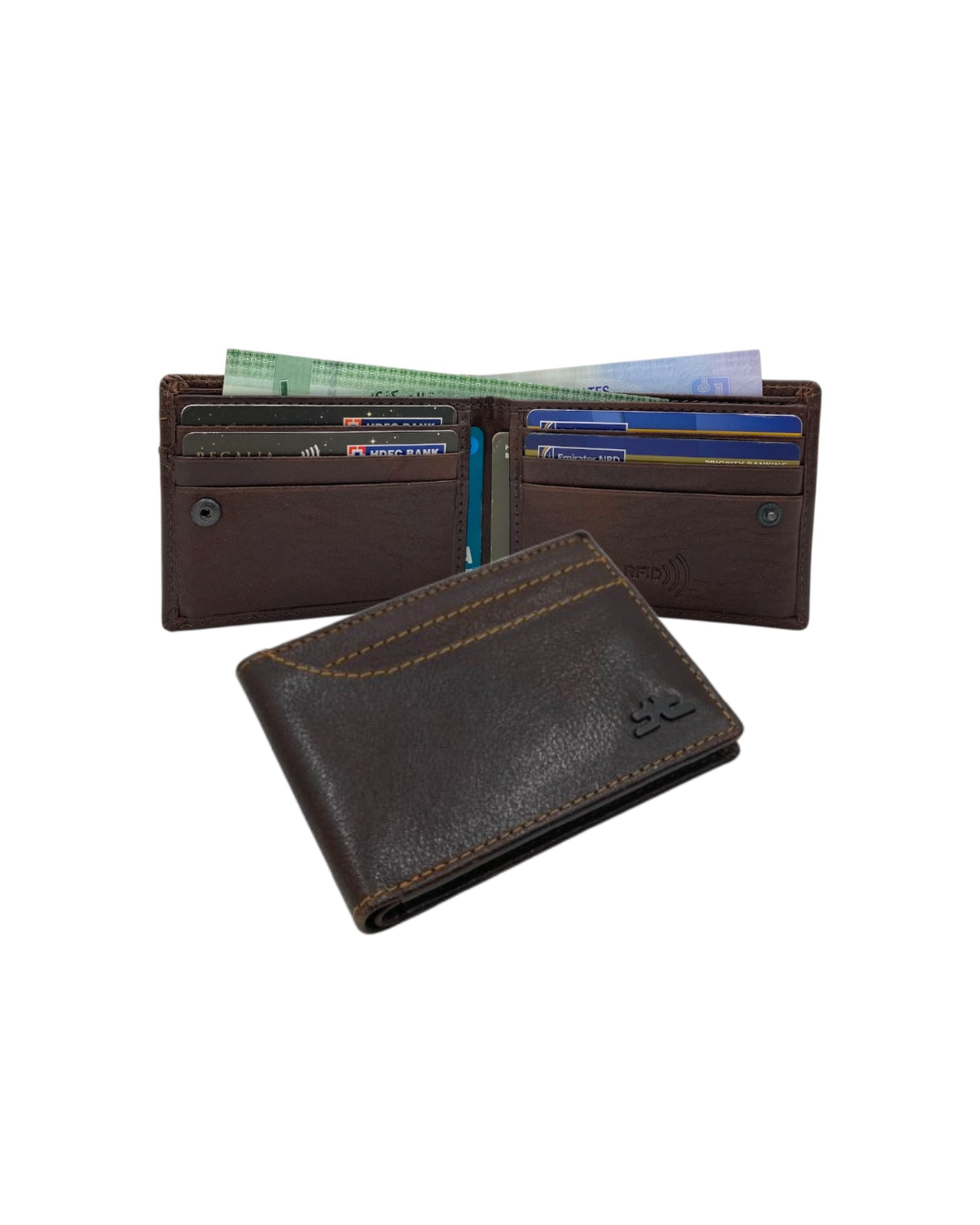 Pebble Texture 10 Card Billfold Wallet # 1727N.2 Button