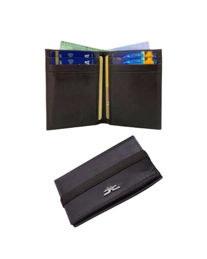 Slim Bifold Inside Button Card & Cash Wallet # RFID 1977EL
