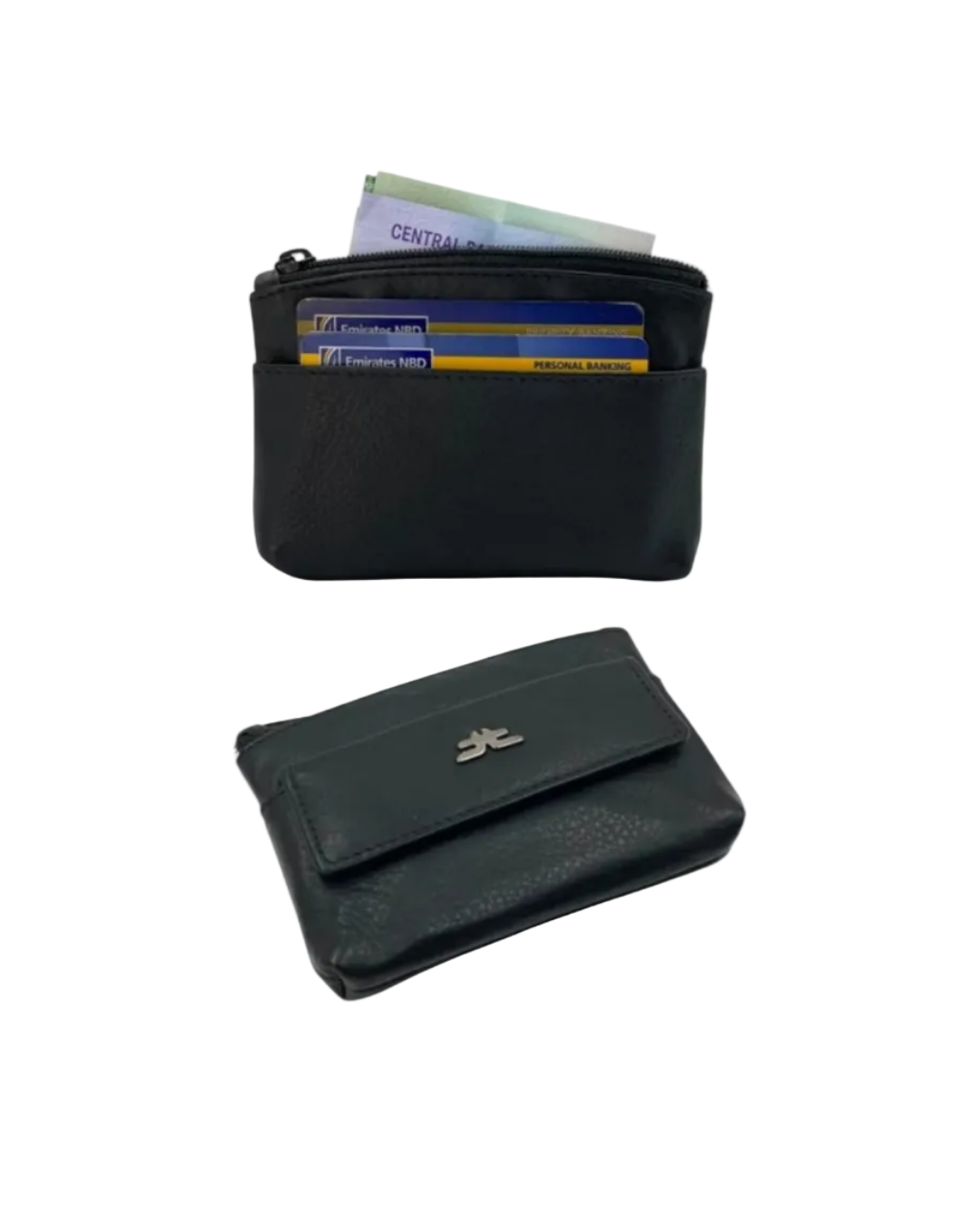 Slim Travel Top Zipper Cards, Cash, Coins & Key Wallet RFID # 1372