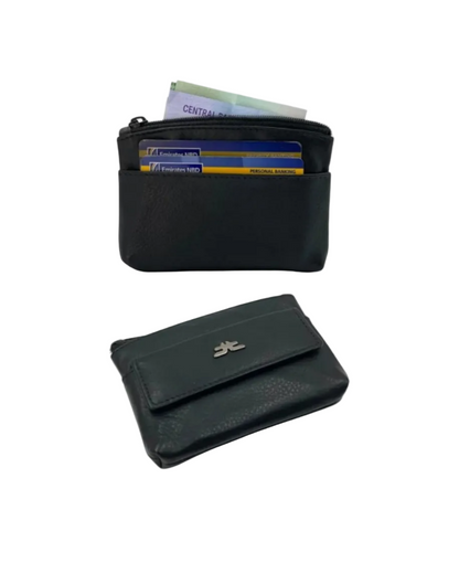 Slim Travel Top Zipper Cards, Cash, Coins & Key Wallet RFID # 1372