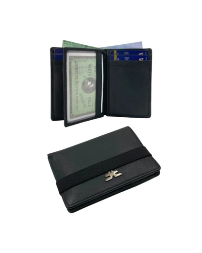 Small Bifold Cards Wallet # RFID 4018 Elastic