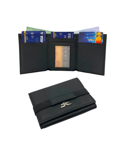 RFID Compact Trifold Cards & Cash Wallet #  1891 [8] Elastic
