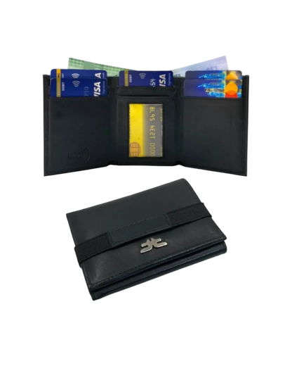 RFID Compact Trifold Cards & Cash Wallet #  1891 Elastic