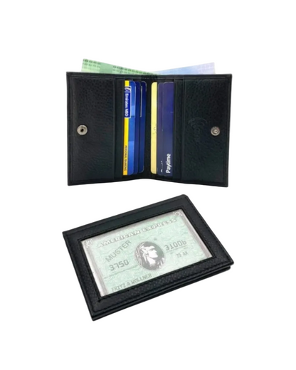 Slim Photo-ID Bifold Snap Button Cards & Cash Wallet # RFID 1274AML