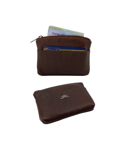 Slim Travel Top Zipper Cards, Cash, Coins & Key Wallet RFID # 1372A