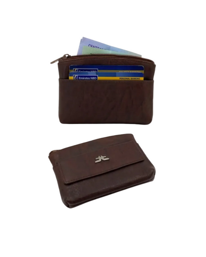 Slim Travel Top Zipper Cards, Cash, Coins & Key Wallet RFID # 1372