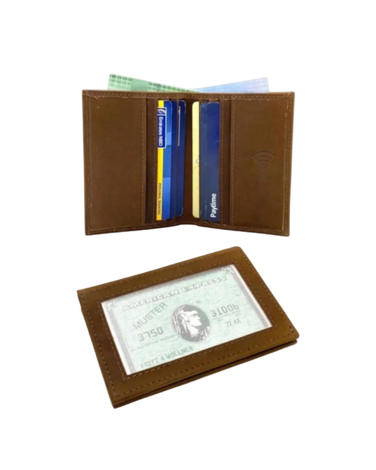 Slim Photo-ID Bifold Cards & Cash Wallet # RFID 1274AM