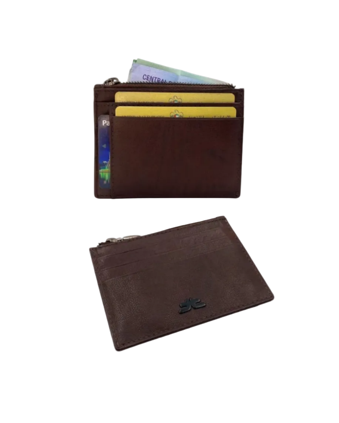 Slim Loop Lock Cards, Cash & Coins Holder Genuine Leather RFID # 4505