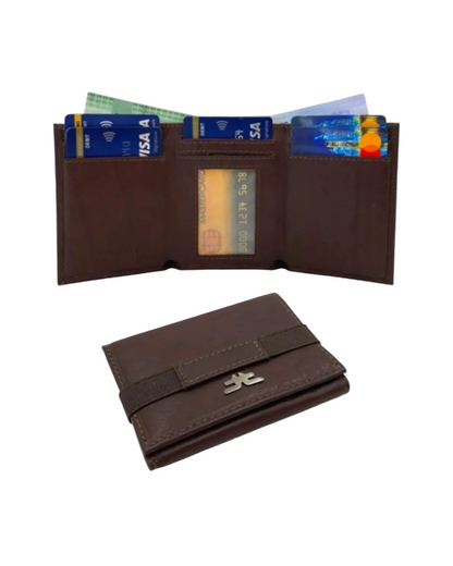 RFID Compact Trifold Cards & Cash Wallet #  1891 [8] Elastic