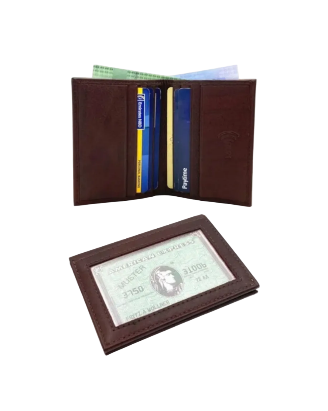 Slim Photo-ID Bifold Cards & Cash Wallet # RFID 1274AM
