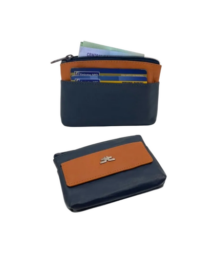 Slim Travel Top Zipper Cards, Cash, Coins & Key Wallet RFID # 1372