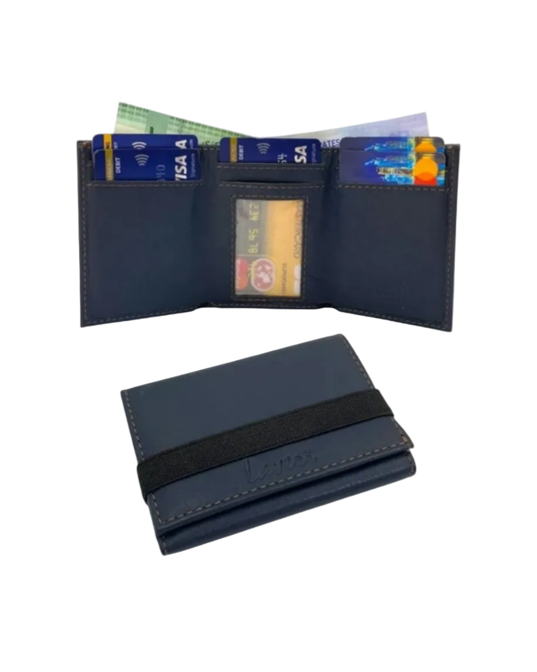 RFID Compact Trifold Cards & Cash Wallet #  1891 Elastic