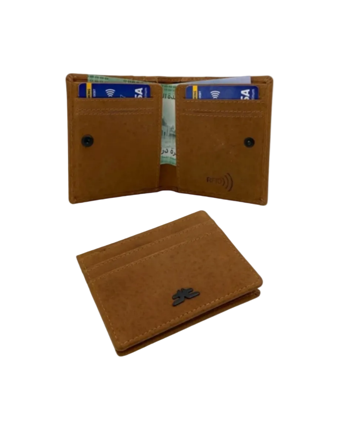 Slim Snap Button Outside Cards & Cash Wallet # RFID 4560S