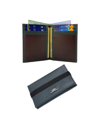 Slim Bifold Inside Button Card & Cash Wallet # RFID 1977EL