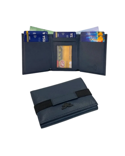 RFID Compact Trifold Cards & Cash Wallet #  1891 Elastic