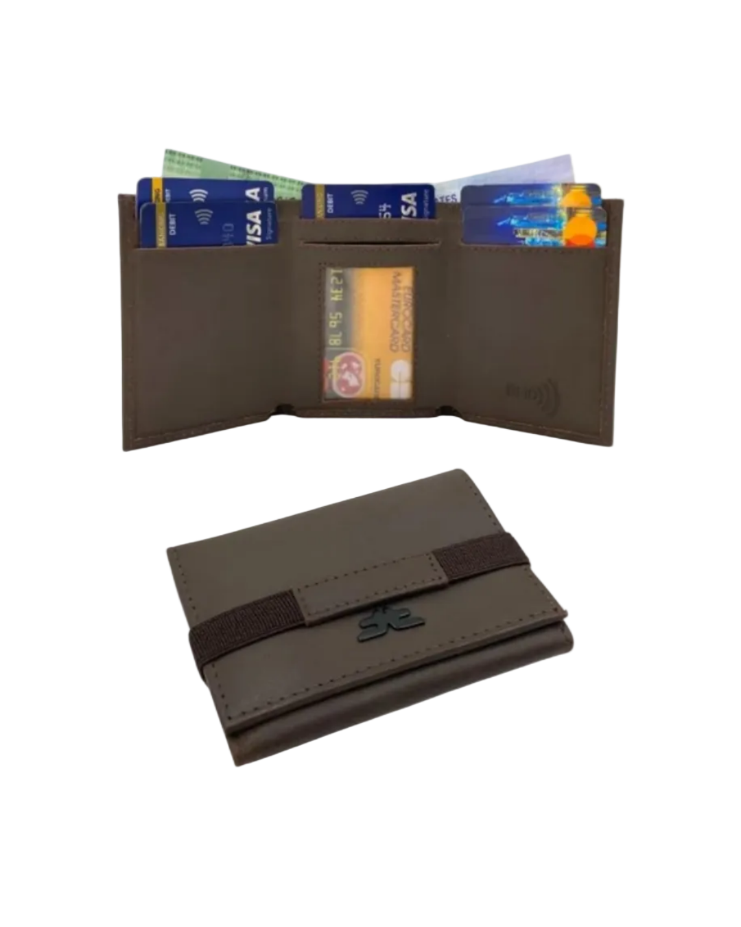 RFID Compact Trifold Cards & Cash Wallet #  1891 Elastic