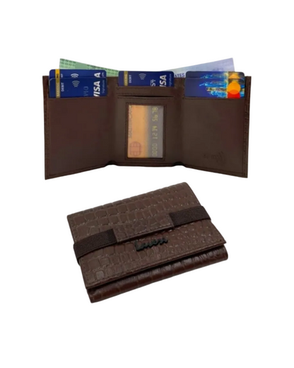 RFID Compact Trifold Cards & Cash Wallet #  1891 Elastic